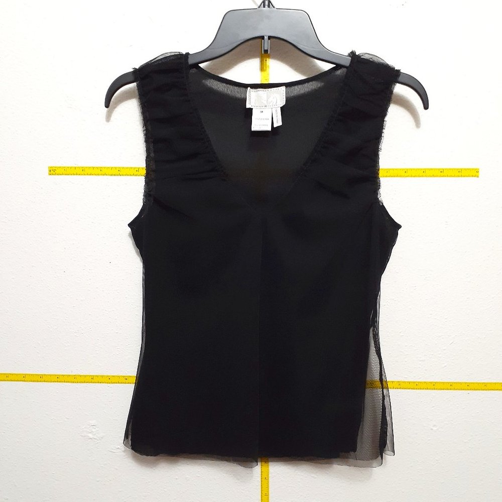 Alberto Makali Mesh Lined Sleeveless Black Tank M